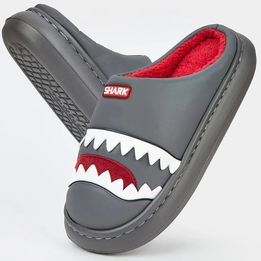 Cute Fluffy Shark Slippers