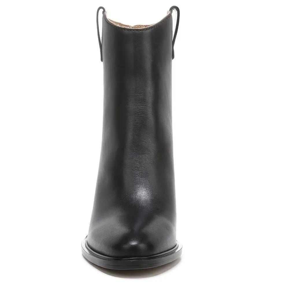 Germaine Black Leather Franco Sarto Ankle Boots