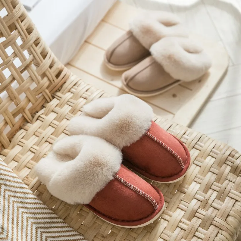 Indoor Slippers Women Warm Shoes Plush Home Slipper