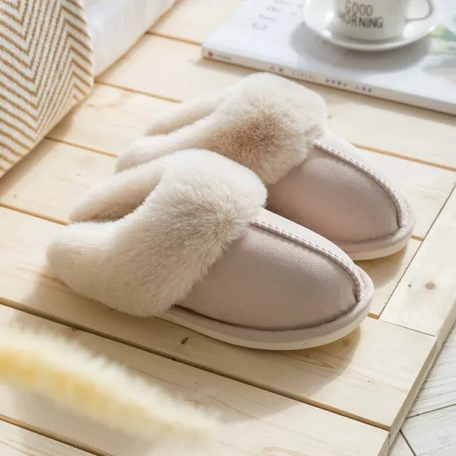 Indoor Slippers Women Warm Shoes Plush Home Slipper