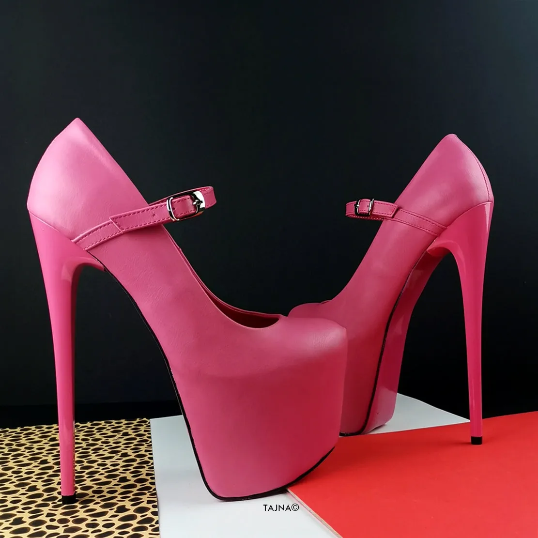 Pink Matte Mary Jane High Heels