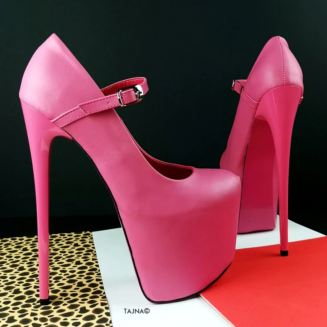 Pink Matte Mary Jane High Heels