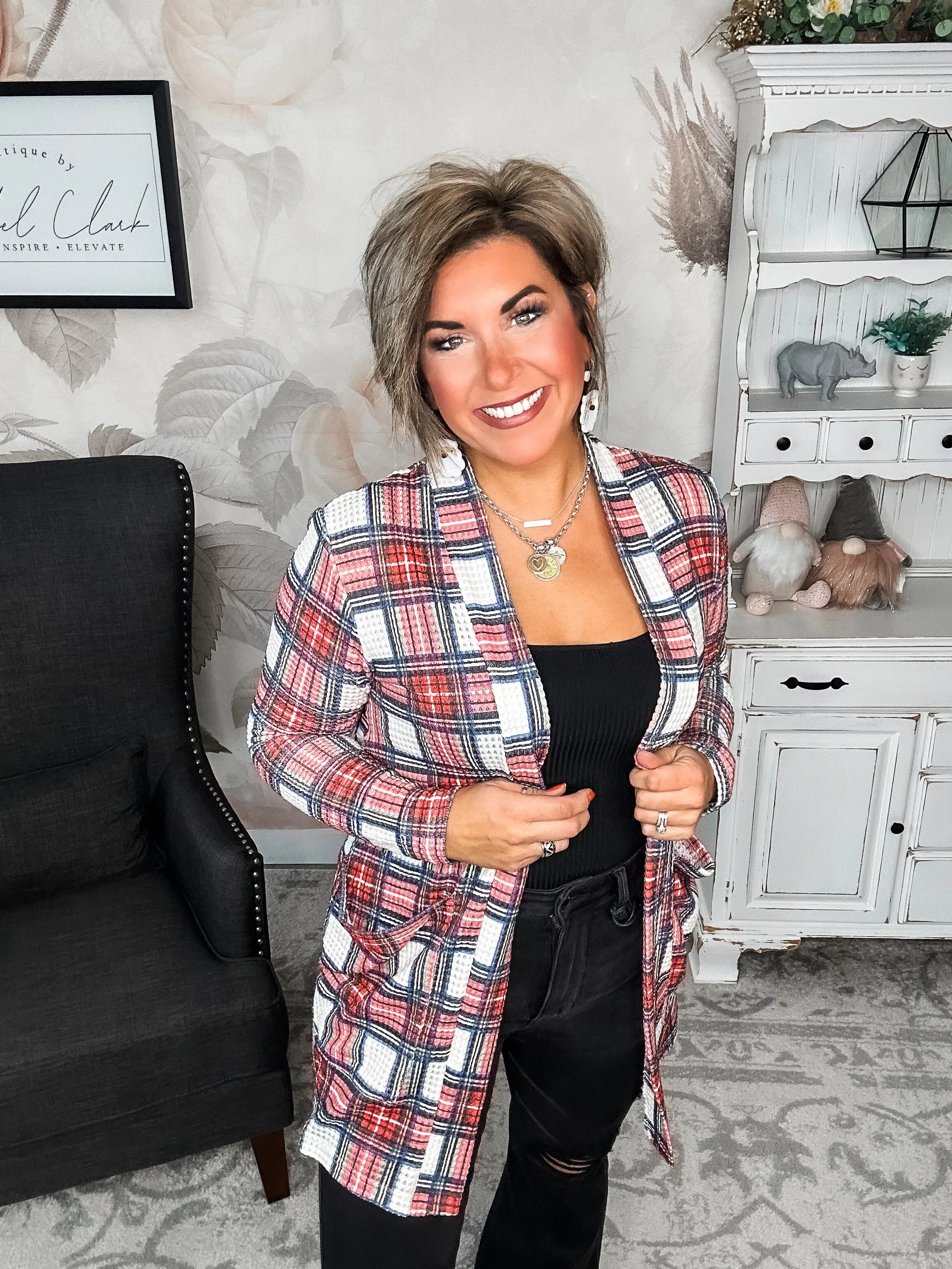 Sitting On The Treetops Cardigan - Plaid