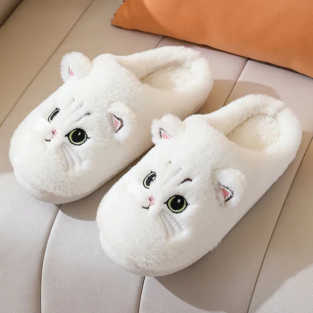 Warm Plush Cat Slippers