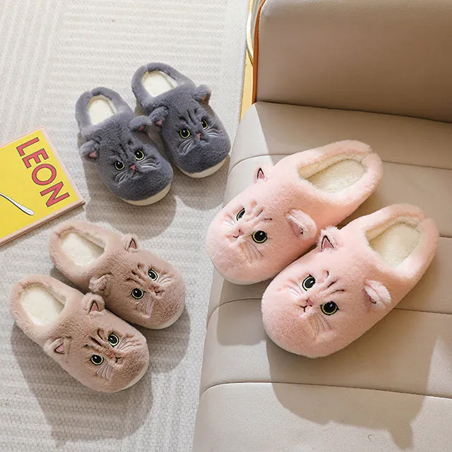 Warm Plush Cat Slippers